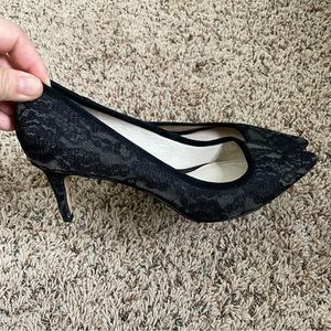 Louise et Cie Black Lace Heels